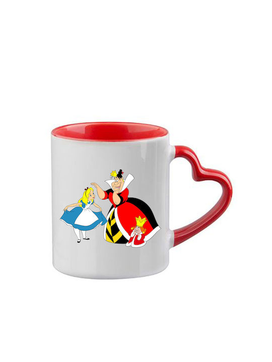 Tasse Alice Rote Henkel Herz Innenraum
