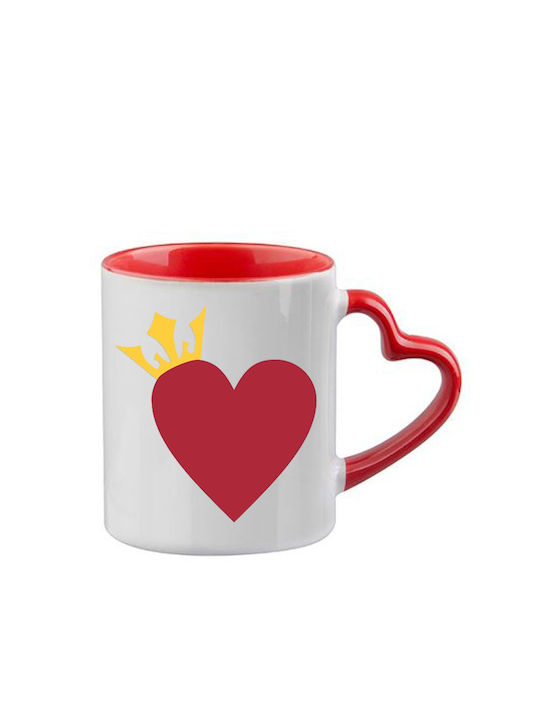 Tasse Alice Rote Henkel Herz Innenraum