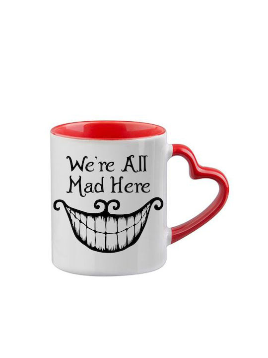 Tasse Alice Rote Henkel Herz Innenraum