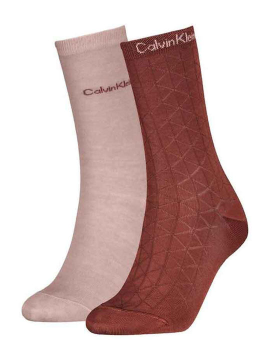 Calvin Klein Șosete pentru femei Burgundy 2Pack