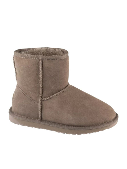 Stinger Mini Leder Damen Stiefeletten mit Pelz Braun