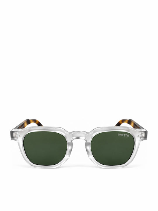 Unisex Γυαλιά Ηλίου με Κοκκάλινο Σκελετό Clear / Dark Green
