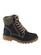 Leder Damen Kampfstiefel Blau