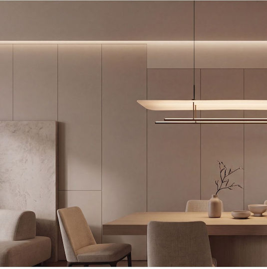 Zambelis Lights Lampă Suspendată Neagră LED pe Șină 150x26x150cm