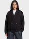 Damen Bomber Jacke Schwarz