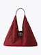 Chelsea Geantă Hobo Dama Suede Burgundy