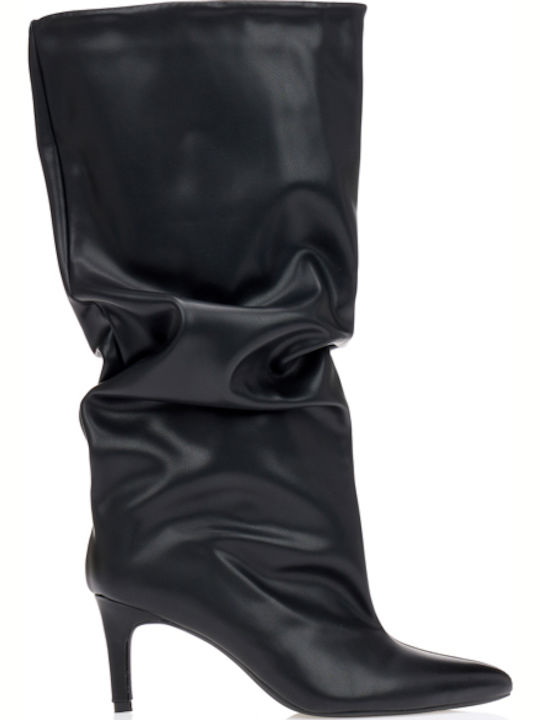 Damenstiefel mit Mittelhohem Absatz Schwarz