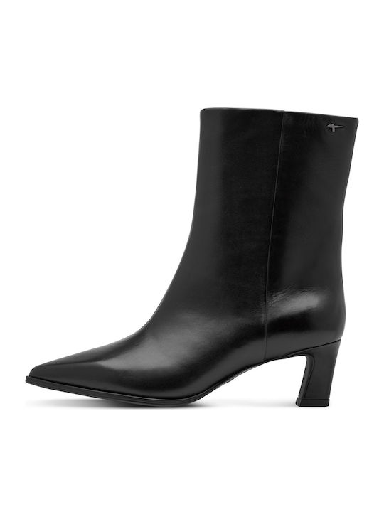 Tamaris Schwarze Damen-Lederstiefeletten mit mi...