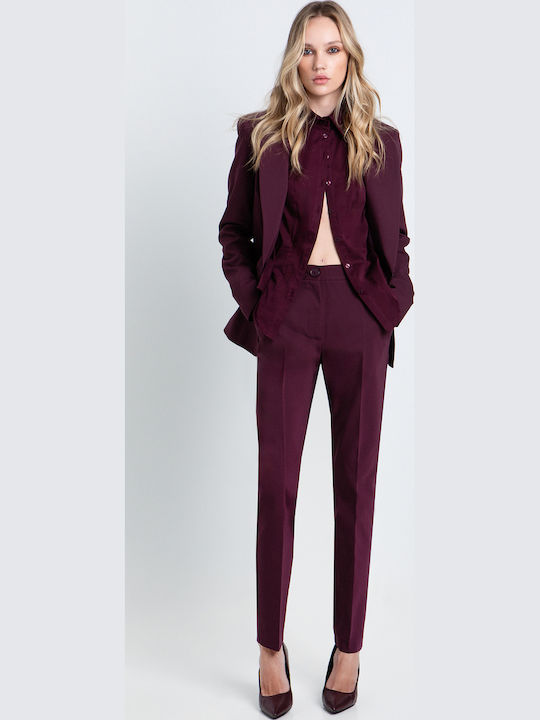 Toi&Moi Women's Burgundy Suit in Regular Fit Toi&Moi Women's Burgundy Suit in Regular Fit