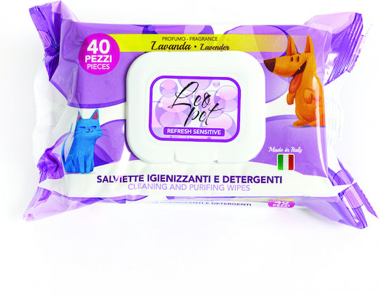 Leopet Șervețele Umede Citronella pentru Animale de Companie 40 Bucăți Acțiune Antibacteriană fără Alcool Parabeni