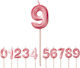 Nummer 9 Kerze Flippy Diamond Modell 5 X 3,4 cm Rosa
