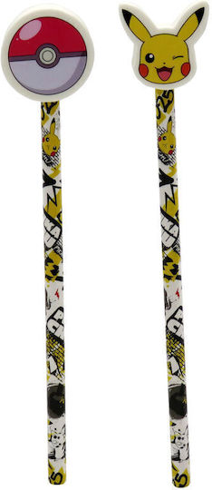 CyP Brands Pokemon Pikachu Set 36 Bleistifte mit Radiergummi Verschiedene Designs
