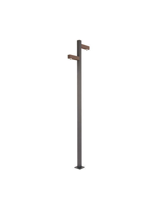 Zambelis Lights LED Outdoor Post Lamp 21W With Warm White Light IP65 Grey