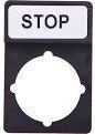 Spamel Label Plate Stop 44x30mm Black Rectangular St22-1901p03