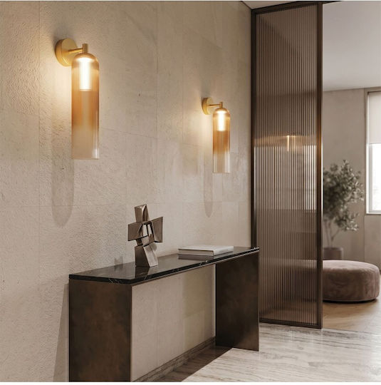Zambelis Lights Lampă de Perete cu LED Integrat Aurie 10x15x47 cm