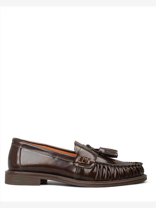 Wall Street Γυναικεία Loafers σε Καφέ Χρώμα
