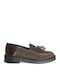 Leather Women's Moccasins In Brown Colour
