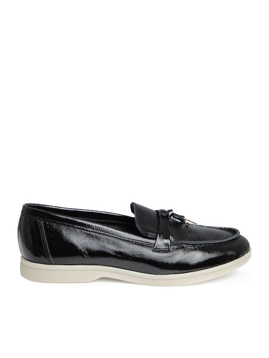 Leather Women's Moccasins In Black Colour