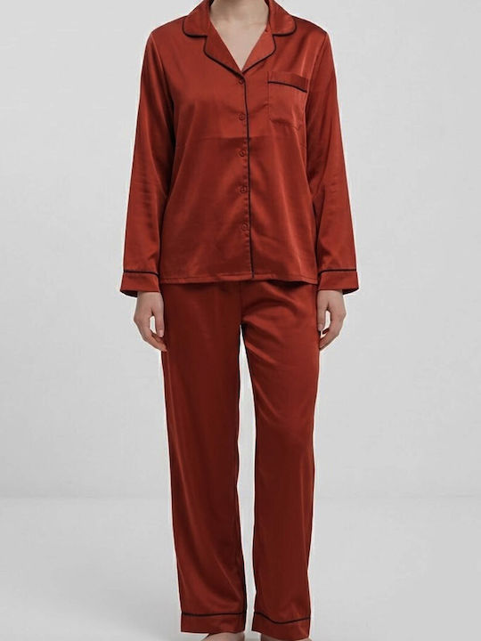 Lovelx Homewear Set De Pijamale De Damă Pentru Iarnă Burgundy