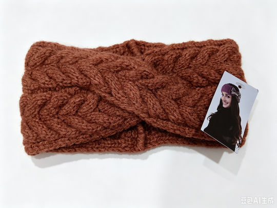 Unisex Headband Knitted in Brown Colour
