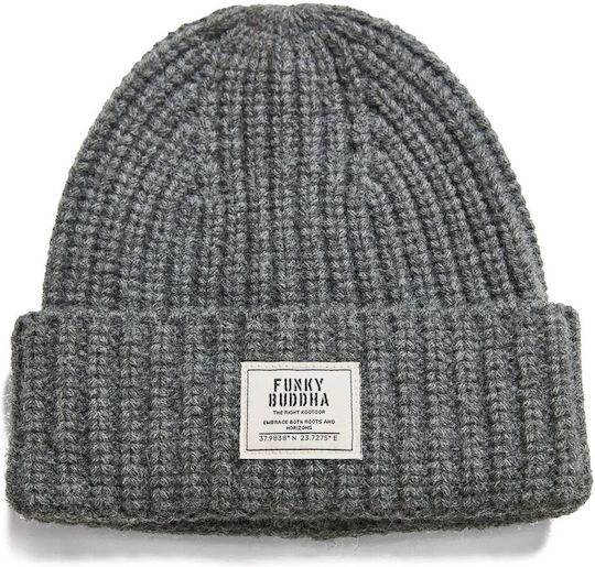 Beanie Men's Beanie with Rib Knit in Grey Colour