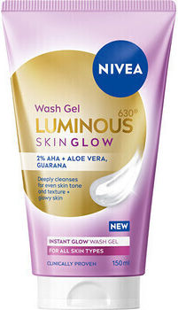 Nivea Luminous Skin Glow Гел за почистване на лице за контрол на омазняването 150 мл