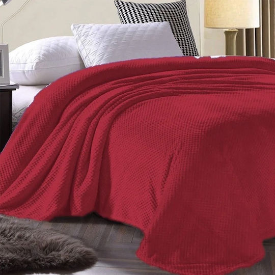 Pop Corn Κουβέρτα Fleece Μονή 160x240εκ. Κόκκινο