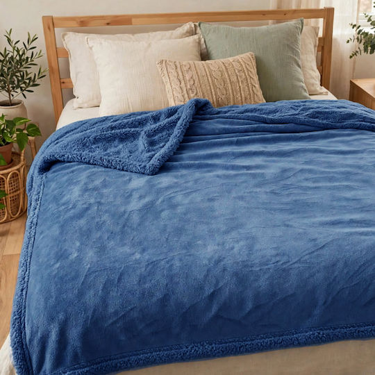 Go Smart Home Одеяло Sherpa Полу-двойно 190x210см Син
