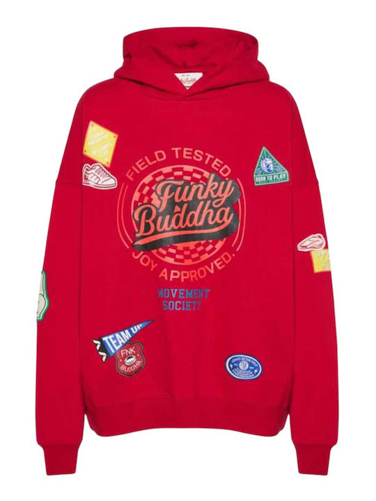 Funky Buddha Γυναικεία Ζακέτα Φούτερ Scarlet Red