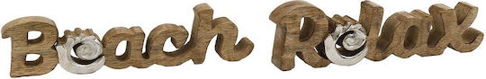Διακοσμητικό Επιτραπέζιο Beach Relax 014.ss1156 23x7x2,5/21x8x2,5cm Brown Ξύλο Αλουμίνιο