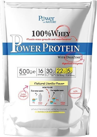 Power Health Whey Power Protein Pulver mit Geschmack Vanillecreme Hersteller Geschmack 500gr