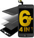 4 In 1 Front Glass + Frame + Polarizer + Oca Pre-installed Iphone 6 Plus Black 2 Pack