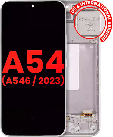 Oled Assembly Frame Samsung Galaxy A54 5g A546 2023 Us & International Version Aftermarket Plus White