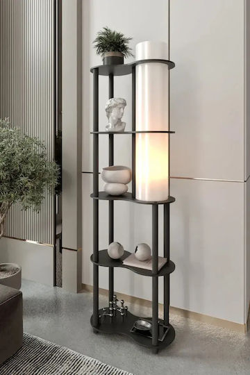 SteweHome Lampadar de Podea LED H165 cm Negru