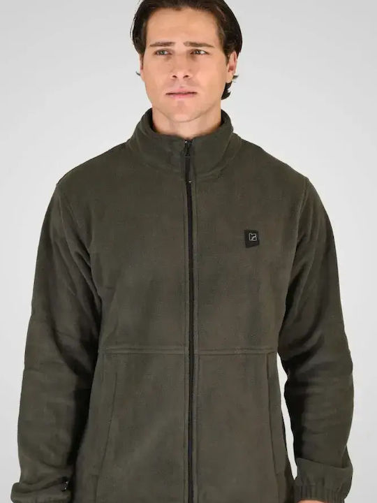 Rebase Ανδρική Ζακέτα Fleece Πράσινη