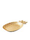 Espiel Ananas Dekorative Schalen Kunststoff Gold 38x23.5cm 4 Stück