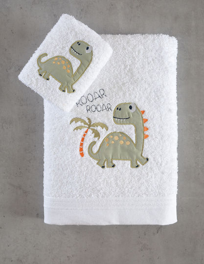 Rythmos Rooar Bath Towel Set 2 pcs White 500gr/m² Weight