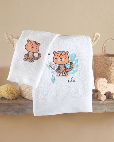 Rythmos Liono Bath Towel Set 2 pcs White 500gr/m² Weight