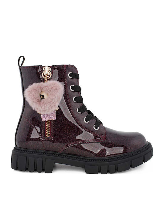 Conguitos Kids Ankle Boots with Zipper Burgundy