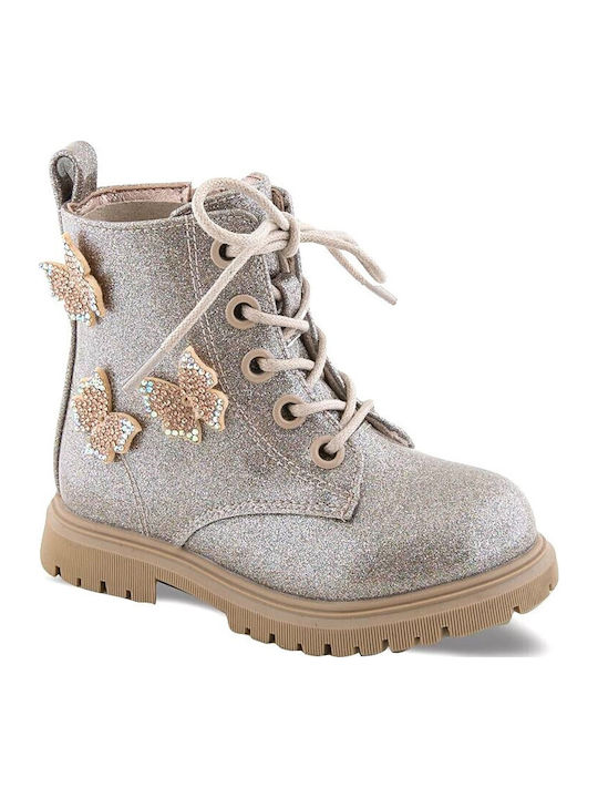 Kinderstiefel aus Lackleder mit Reissverschluss Rosa