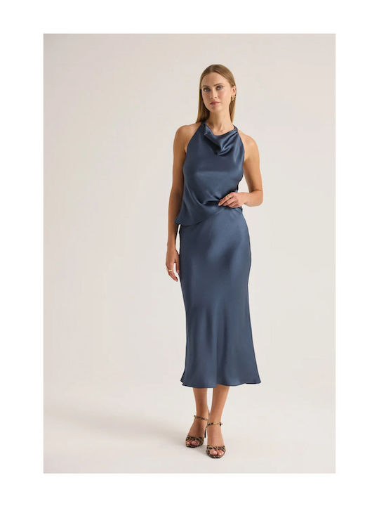 Enzzo Blue Navy Skirt