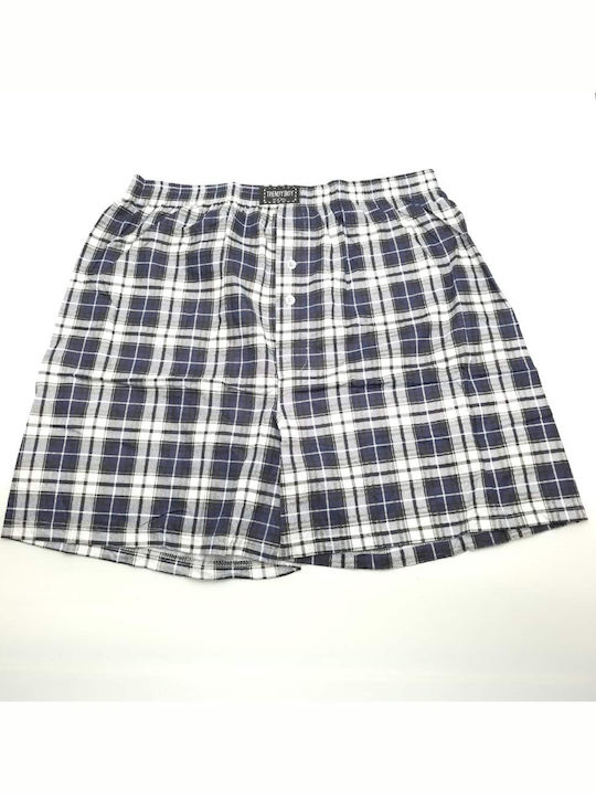 Topaki Men's Boxer Brief Blue Navy Checked