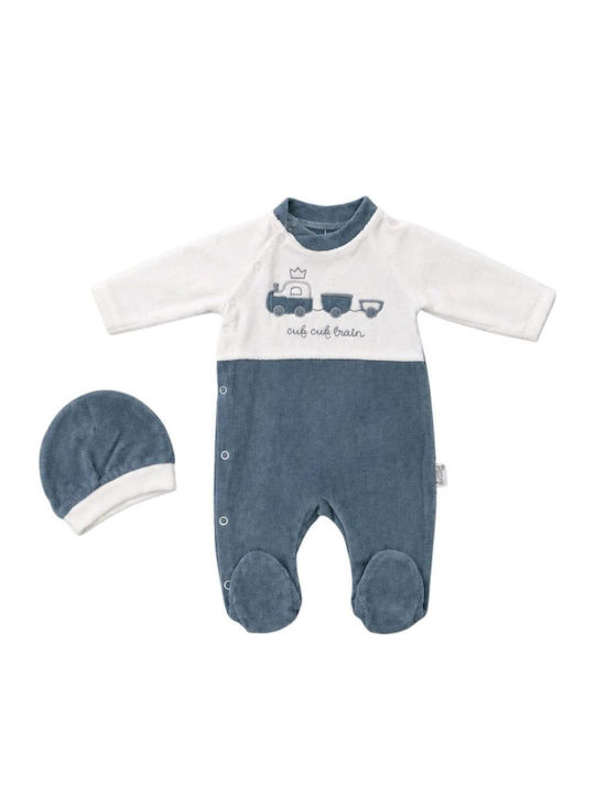 Annora Baby Samt Baby-Strampler Hellblau