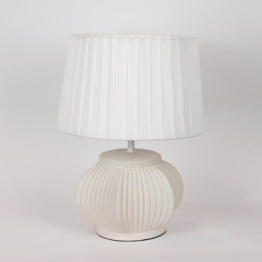 Eurolamp Ceramic Table Lamp with White Shade and Base