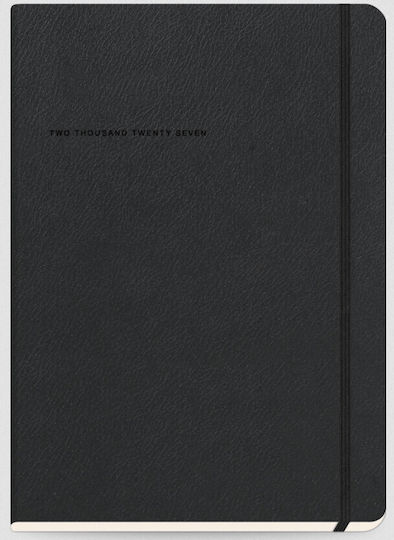 The Writing Fields Softline Ημερήσια Ατζέντα A4 2027 Μαύρη Δερμάτινη 21x29εκ.