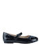 Kids Ballerinas With Hoop & Loop Closure Patent Leather Black