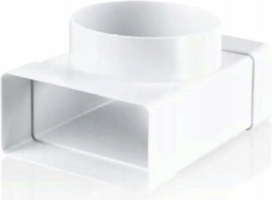 Ventika Flat Straight Pipe Tee Ø100/110x50mm White Kp55-6ko