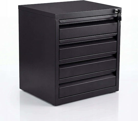 Metal Office Drawer With Lock Pink 45x40x30cm