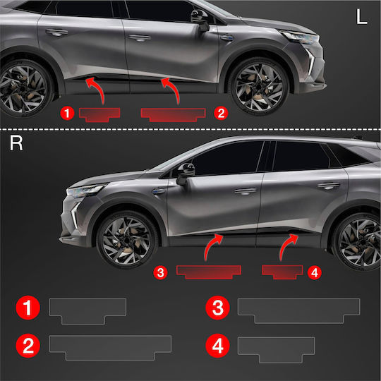 Grizzglass Protective Film Sill Grizzglass Bodyshield Renault Captur 2024-2025 4w1