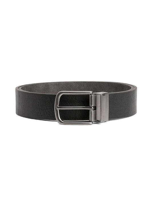 Tiffosi Men's Leather Double Sided Belt Black